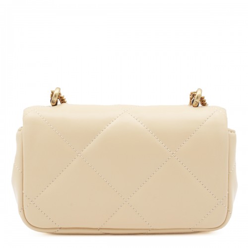 BEIGE LEATHER CROSSBODY BAG