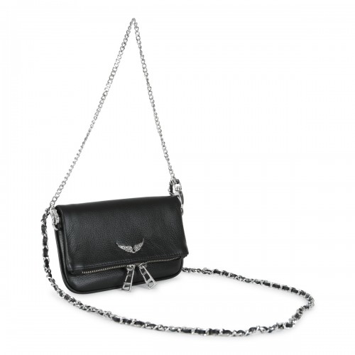 BLACK LEATHER SHOULDER BAG