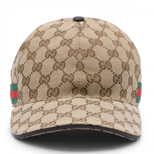 BEIGE COTTON BASEBALL CAP