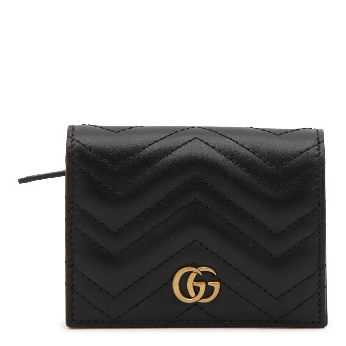 BLACK LEATHER GG MARMONT WALLET