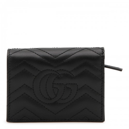 BLACK LEATHER GG MARMONT WALLET