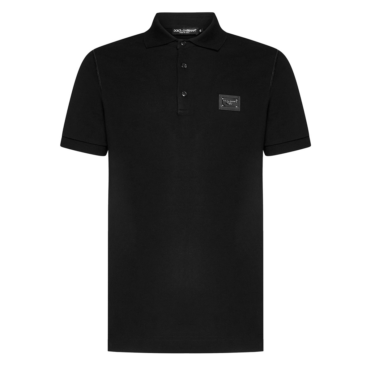 BLACK COTTON POLO SHIRT