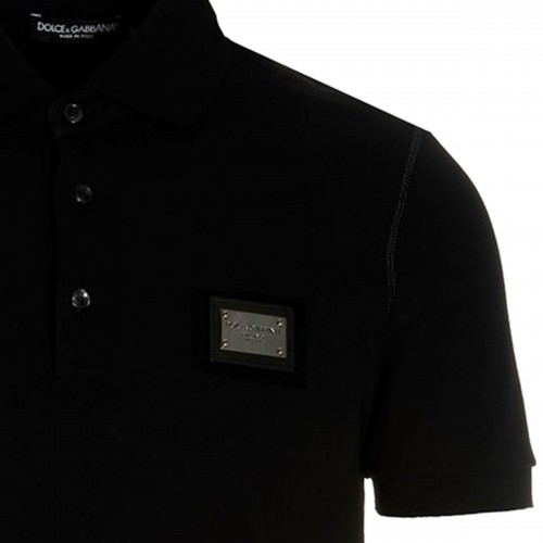 BLACK COTTON POLO SHIRT