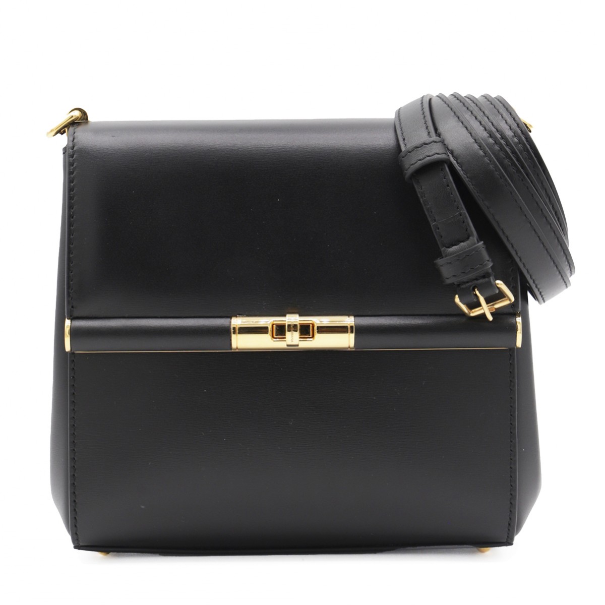 BLACK LEATHER SHOULDER BAG