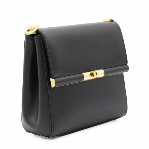 BLACK LEATHER SHOULDER BAG