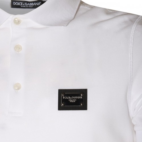 WHITE COTTON POLO SHIRT