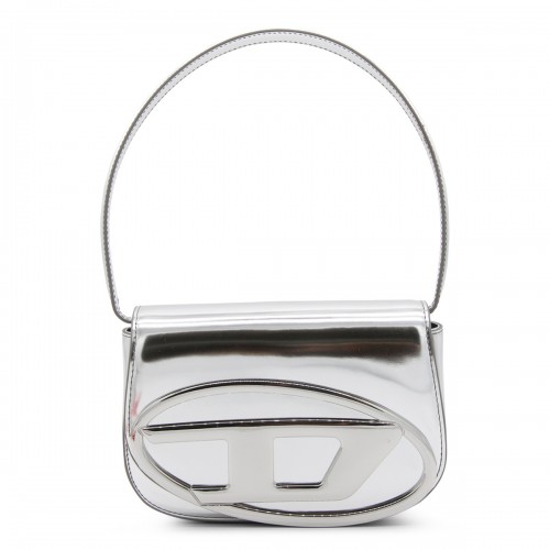 SILVER METAL 1DR SHOULDER BAG