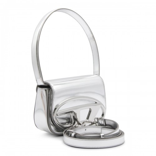 SILVER METAL 1DR SHOULDER BAG