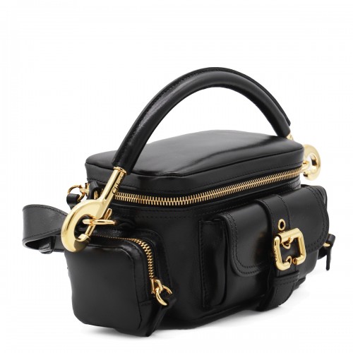 BLACK LEATHER CAMERA BAG