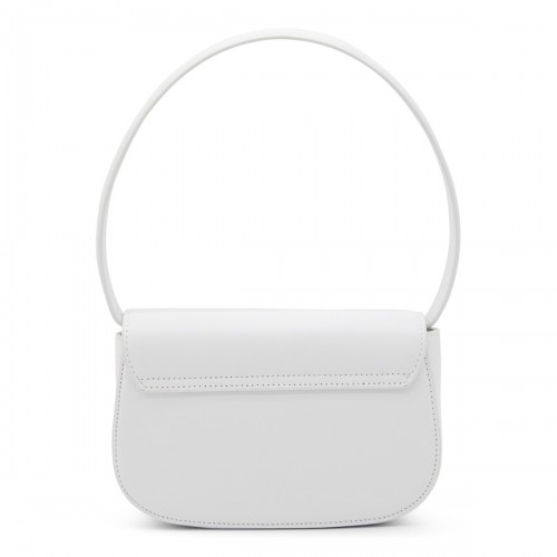 WHITE LEATHER 1DR SHOULDER BAG