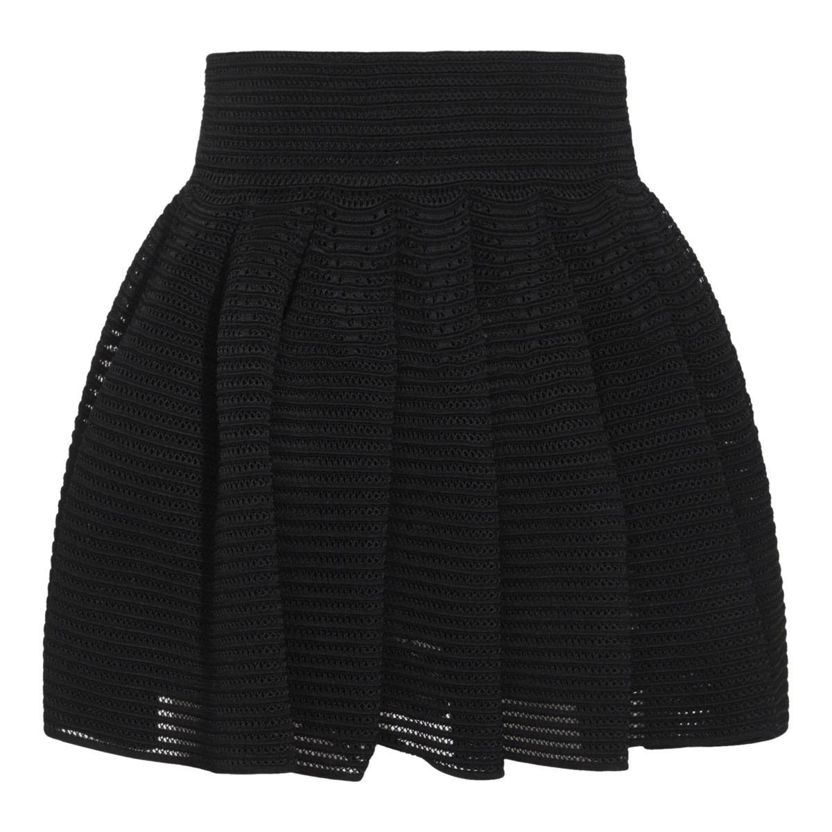 BLACK VISCOSE MINI SKIRT