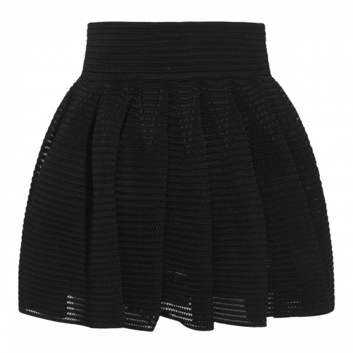 BLACK VISCOSE MINI SKIRT