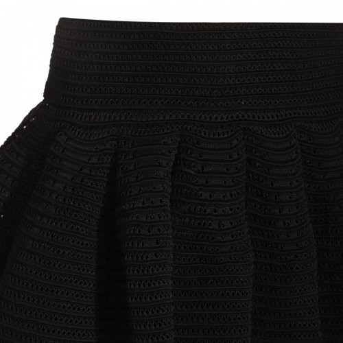 BLACK VISCOSE MINI SKIRT