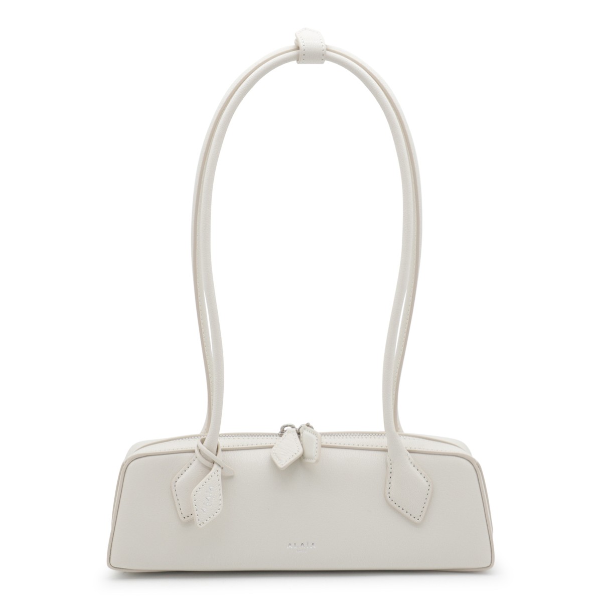 WHITE LEATHER TECKEL SMALL SHOULDER BAG