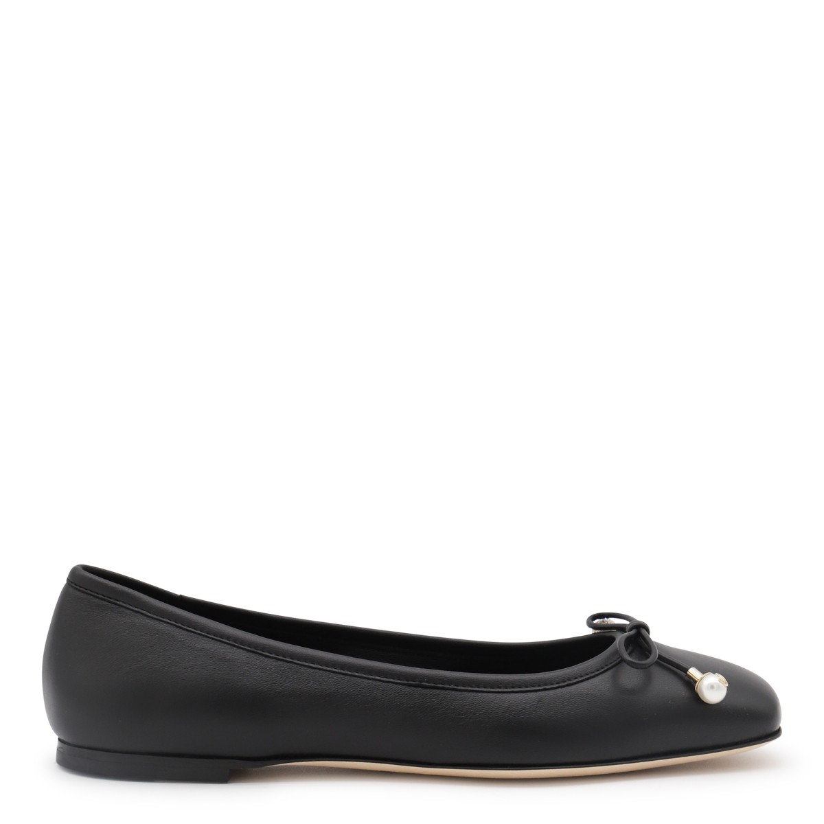 BLACK LEATHER FLATS