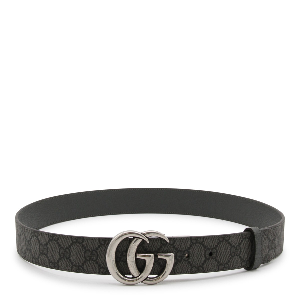 BLACK AND GREY LEATHER MARMONT BELT