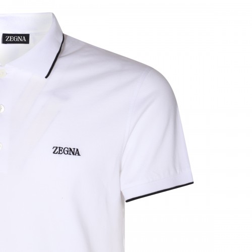 WHITE COTTON POLO SHIRT