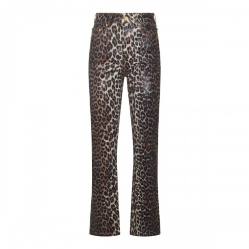 LEOPARD COTTON DENIM JEANS