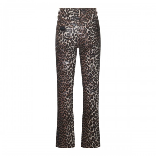 LEOPARD COTTON DENIM JEANS 2