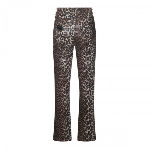 LEOPARD COTTON DENIM JEANS