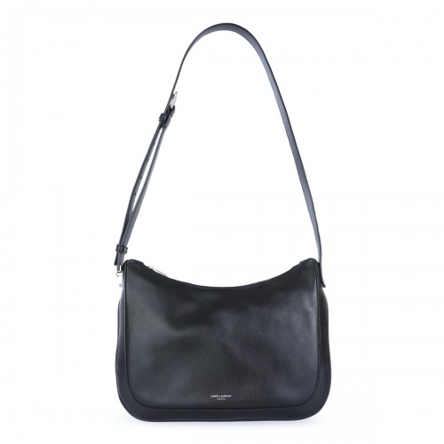 BLACK LEATHER CROSSBODY BAG