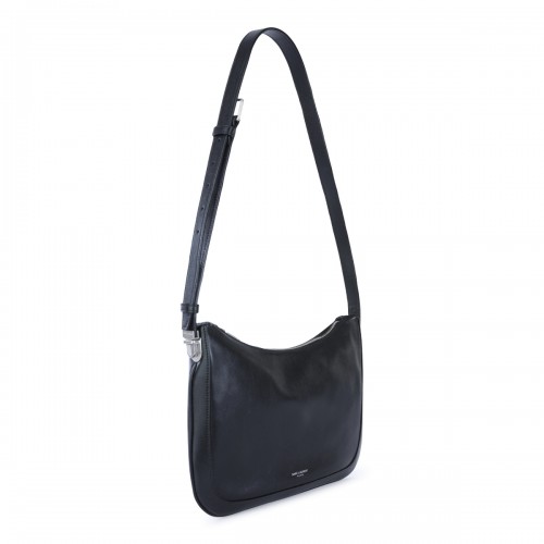 BLACK LEATHER CROSSBODY BAG