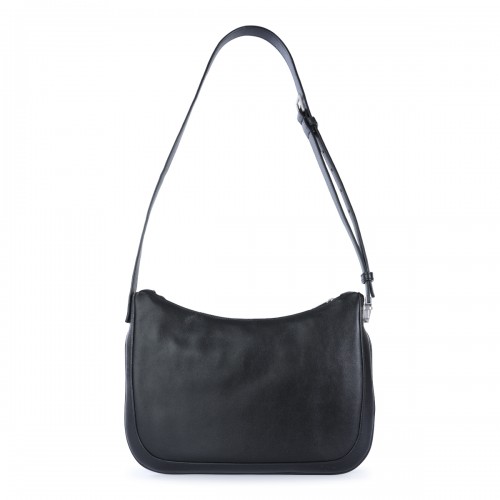 BLACK LEATHER CROSSBODY BAG