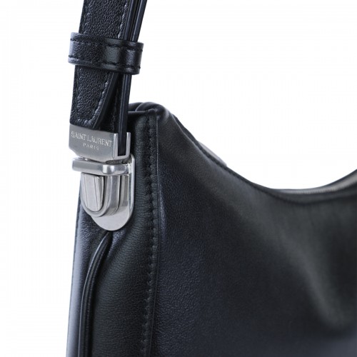 BLACK LEATHER CROSSBODY BAG