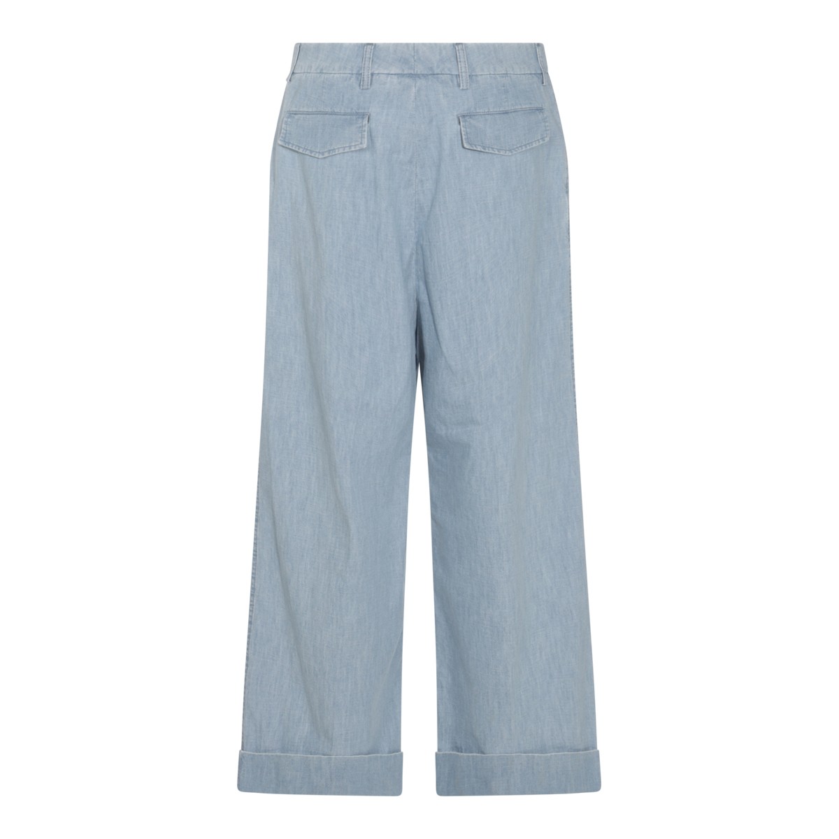 LIGHT BLUE COTTON DENIM PANTS