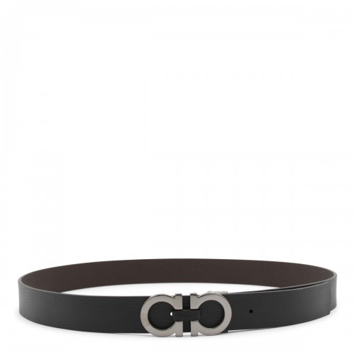 BLACK LEATHER GANCINI BELT