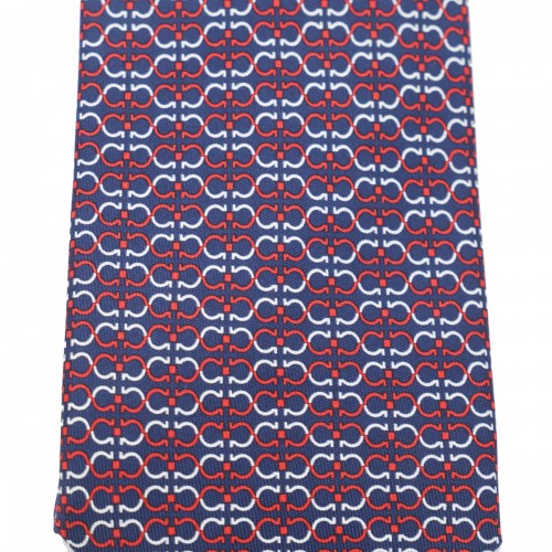 NAVY AND RED SILK TIE