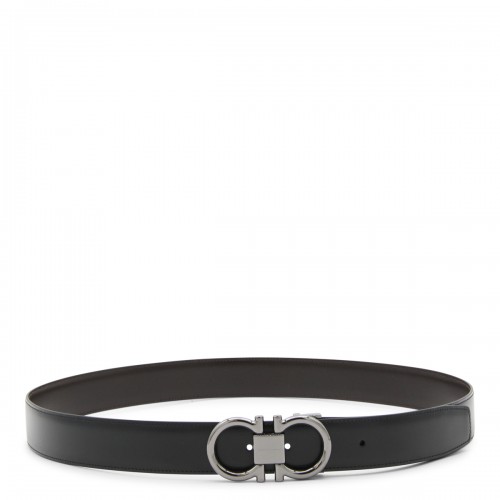 BLACK LEATHER GANCINI BELT