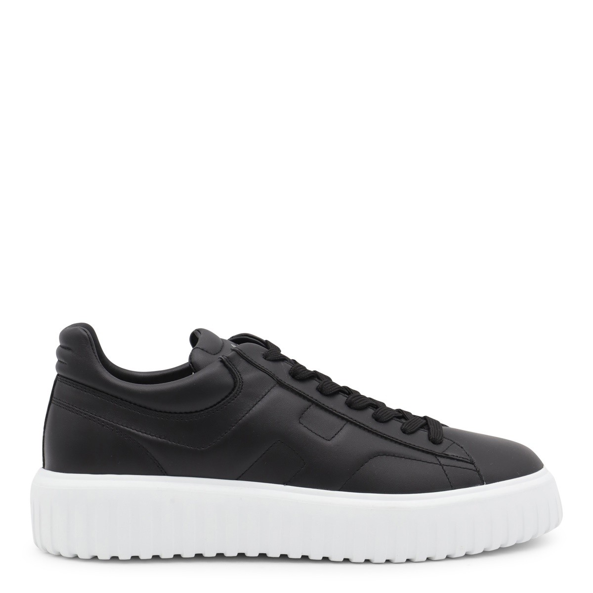 BLACK LEATHER SNEAKERS