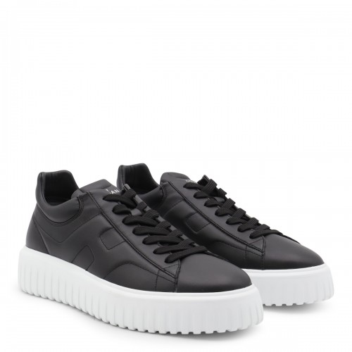 BLACK LEATHER SNEAKERS