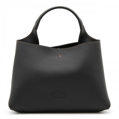 BLACK LEATHER TOTE BAG