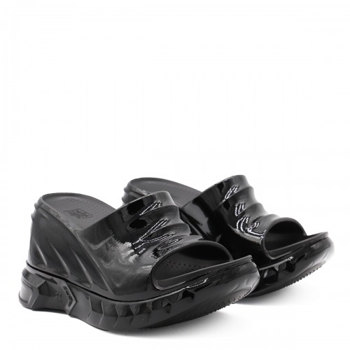 BLACK LUCID MARSHMALLOW WEDGE SANDALS