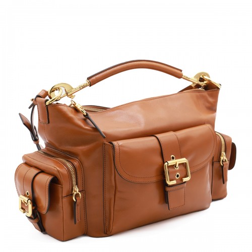 BROWN LEATHER CAMERA BAG