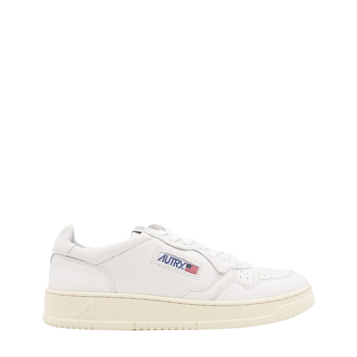 WHITE LEATHER MEDIALIST SNEAKERS