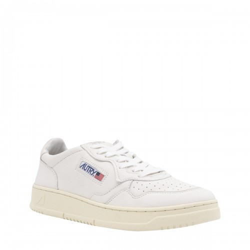 WHITE LEATHER MEDIALIST SNEAKERS