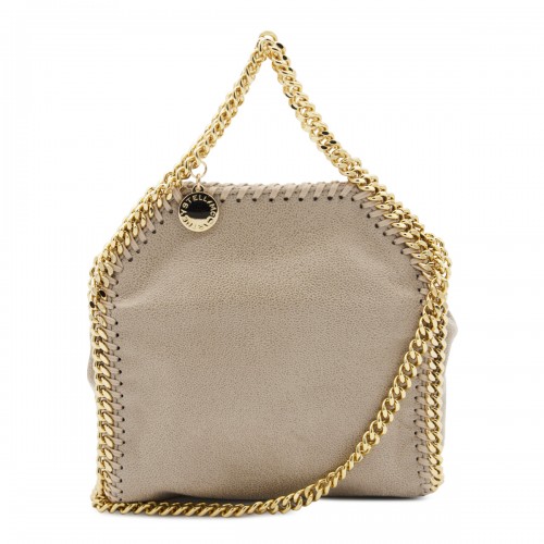 CREAM FAUX LEATHER MICRO FALABELLA TOTE BAG