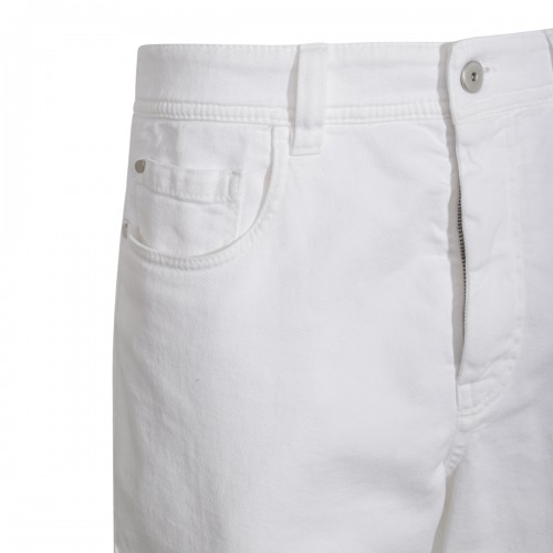 WHITE COTTON DENIM JEANS