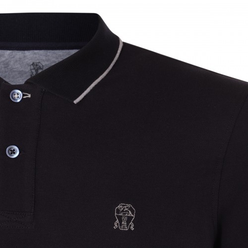 BLUE COTTON POLO SHIRT