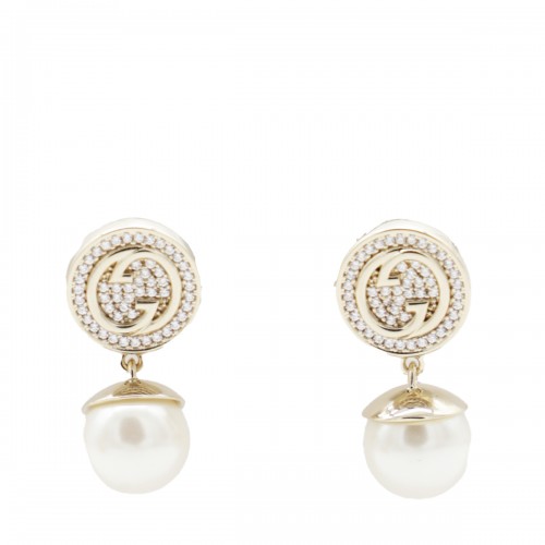 WHITE BRASS EARRINGS