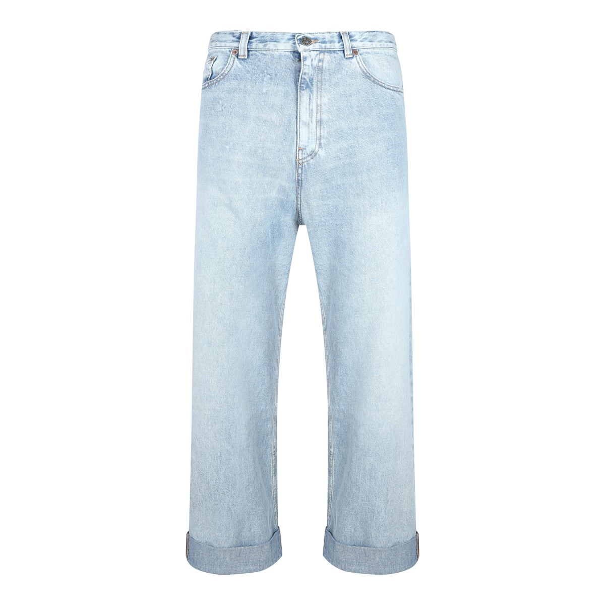 LIGHT BLUE COTTON DENIM JEANS