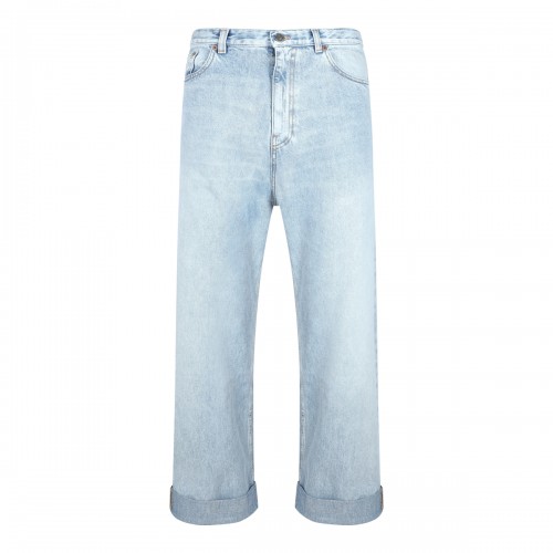 LIGHT BLUE COTTON DENIM JEANS