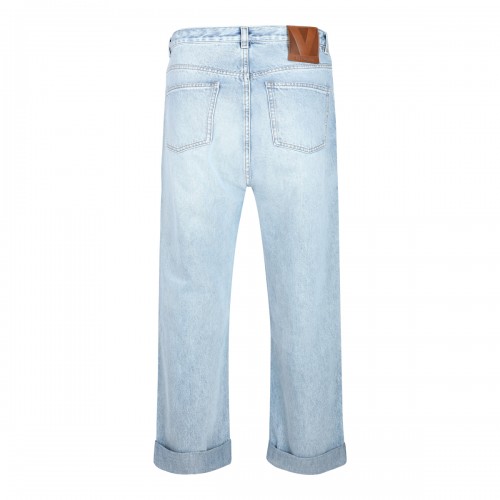 LIGHT BLUE COTTON DENIM JEANS 2