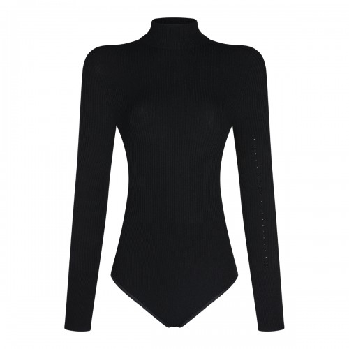 Tシャツ・カットソー DOLCE & GABBANA BLACK COTTON-VISCOSE BLEND BODYSUIT BLACK COTTON-VISCOSE BLEND BODYSUIT