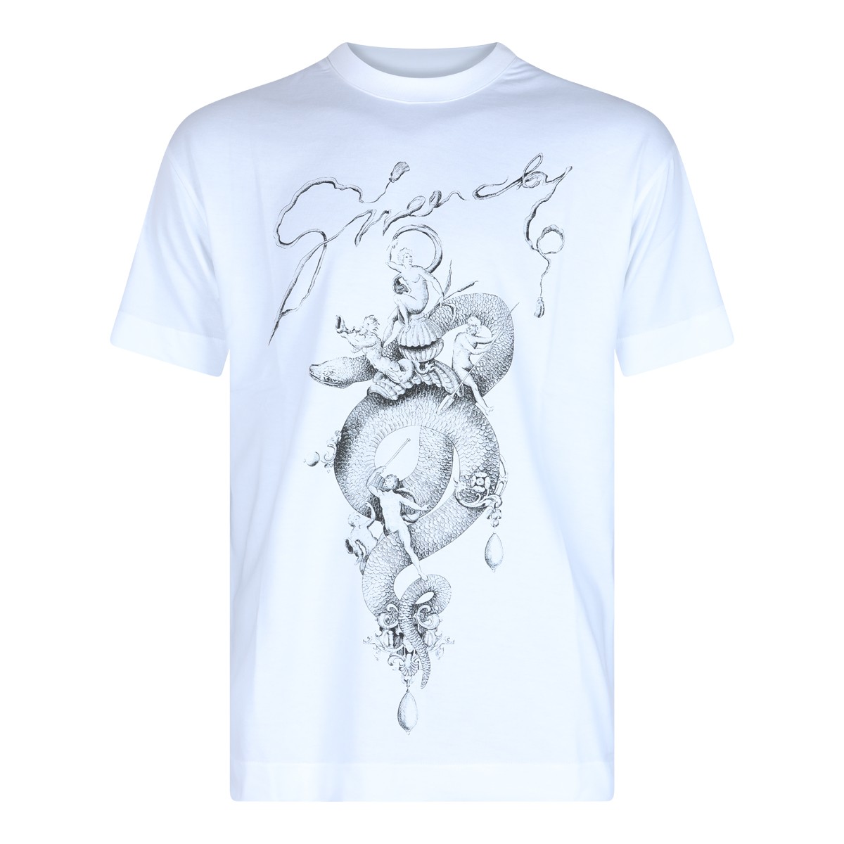 WHITE AND GREY COTTON T-SHIRT