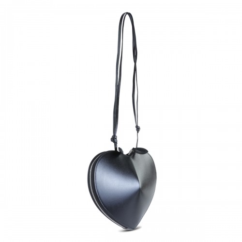 BLACK LEATHER COEUR SHOULDER BAG