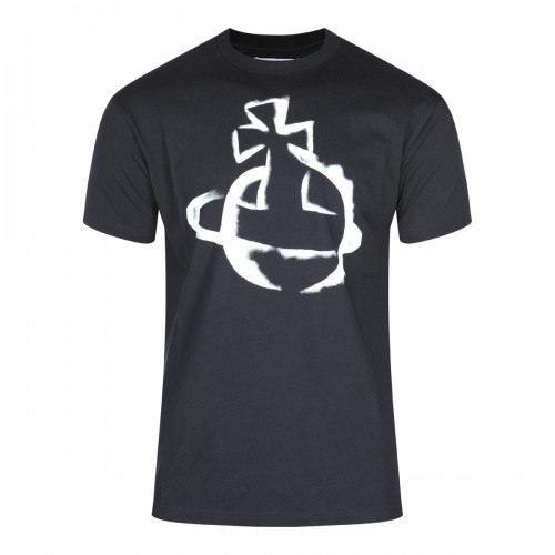 BLACK AND WHITE COTTON T-SHIRT